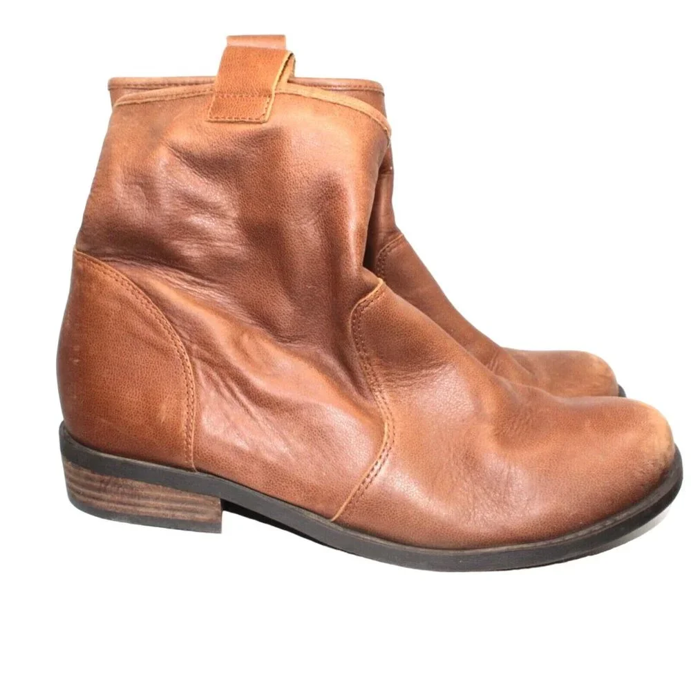 Sole Society Natasha Sz 9.5M Distressed Brown Leather Ankle Pull On Boot Bootie - Picture 10 of 16